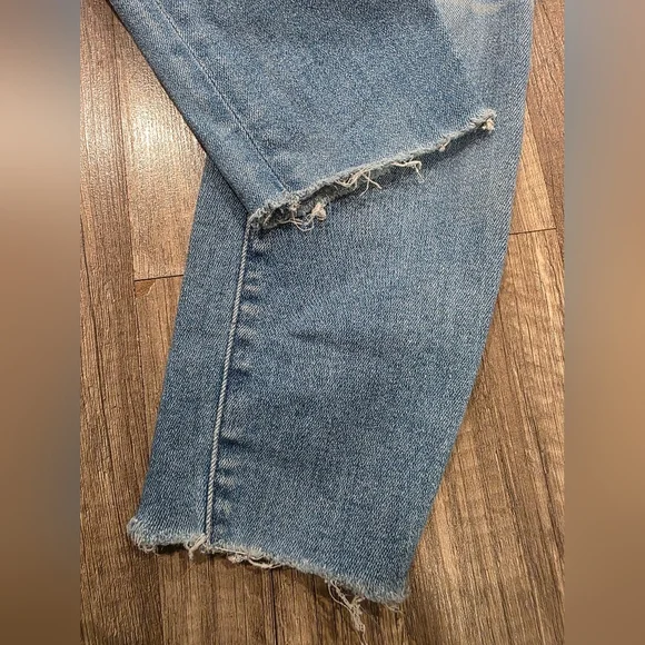 MOTHER Jeans Denim  Looker Ankle Fray Hey Sun Wash 26 Nwot Distressed Boho Y2k - Picture 4 of 16